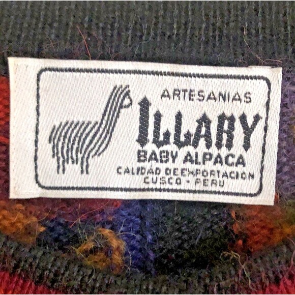 Artesanias Illary Baby Alpaca Cardigan Womens Size M Colorful Abstract Sweater - Picture 5 of 13